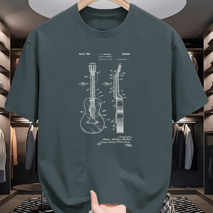 Guitar Lover Shirt, Funny Guitar UnisexT-Shirt/Hoodie/Sweatshirt HLT00 - Acoustic Guitar Vintage Patent Print 1932 T-Shirt - Black, Unisex-Adults, Small, Long Sleeve