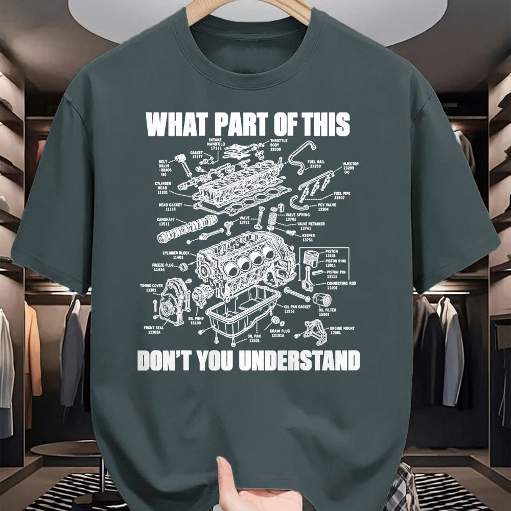 Best Mechanic Life Shirt, Funny Mechanic UnisexT-Shirt/Hoodie/Sweatshirt HLT00 - What Part of This Don’t You Understand Engine Diagram T-Shirt