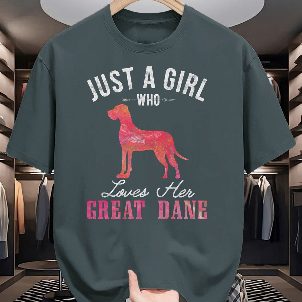 Dog Love Shirt, Dog Lover Gift T-Shirt/Hoodie/Sweatshirt HLT00 - Just A Girl Who Loves Her Great Dane Dog Owner Gift T-Shirt