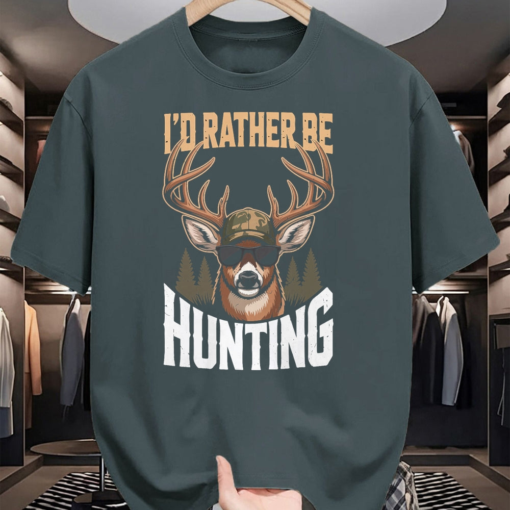 Funny Hunting Shirt, Gift For Hunting Lover Unisex T-Shirt/Hoodie/Sweatshirt HLT00 - Mens Camo Deer Hunting Funny Id Rather Be Hunting Camouflage T-Shirt