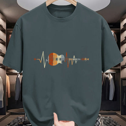 Guitar Lover Shirt, Funny Guitar UnisexT-Shirt/Hoodie/Sweatshirt HLT00 - Heartbeat Guitarist Guitar T-Shirt, Men, Black, 3X-Large