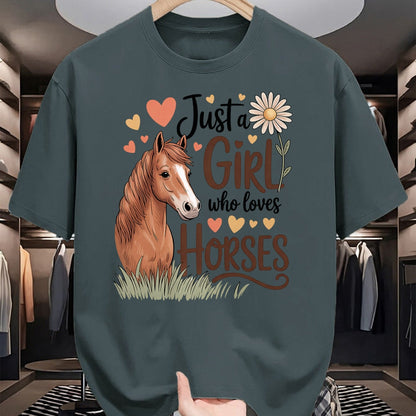 Best Horse Lover Shirt , Funny Horse UnisexT-Shirt/Hoodie/Sweatshirt HLT00 - Horse Riding for Girls Women - Just a Girl Who Loves Horses T-Shirt