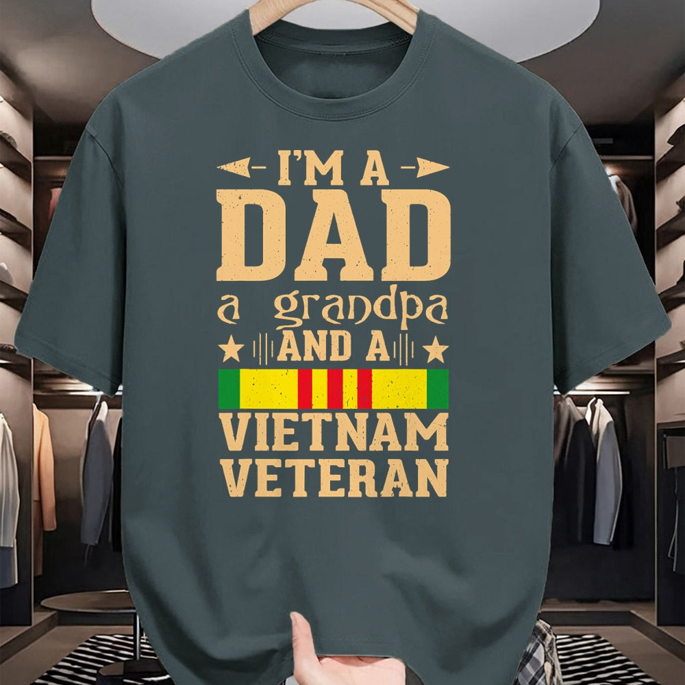 Gift for Dad Shirt, Funny Dad Unisex T-Shirt/Hoodie/Sweatshirt HLT00 – I_m A Dad Grandpa And A Vietnam Veteran Proud Veteran Father T-Shirt