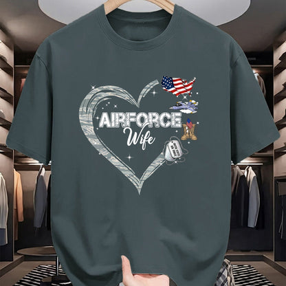 Best Wife Shirt, Wife and Husband Unisex T-Shirt/Hoodie/Sweatshirt HLT00 - Gift for wife T shirt, lucky wife   Proud Air Force Wife Air Force Graduation Wife USAF Wife T-Shirt