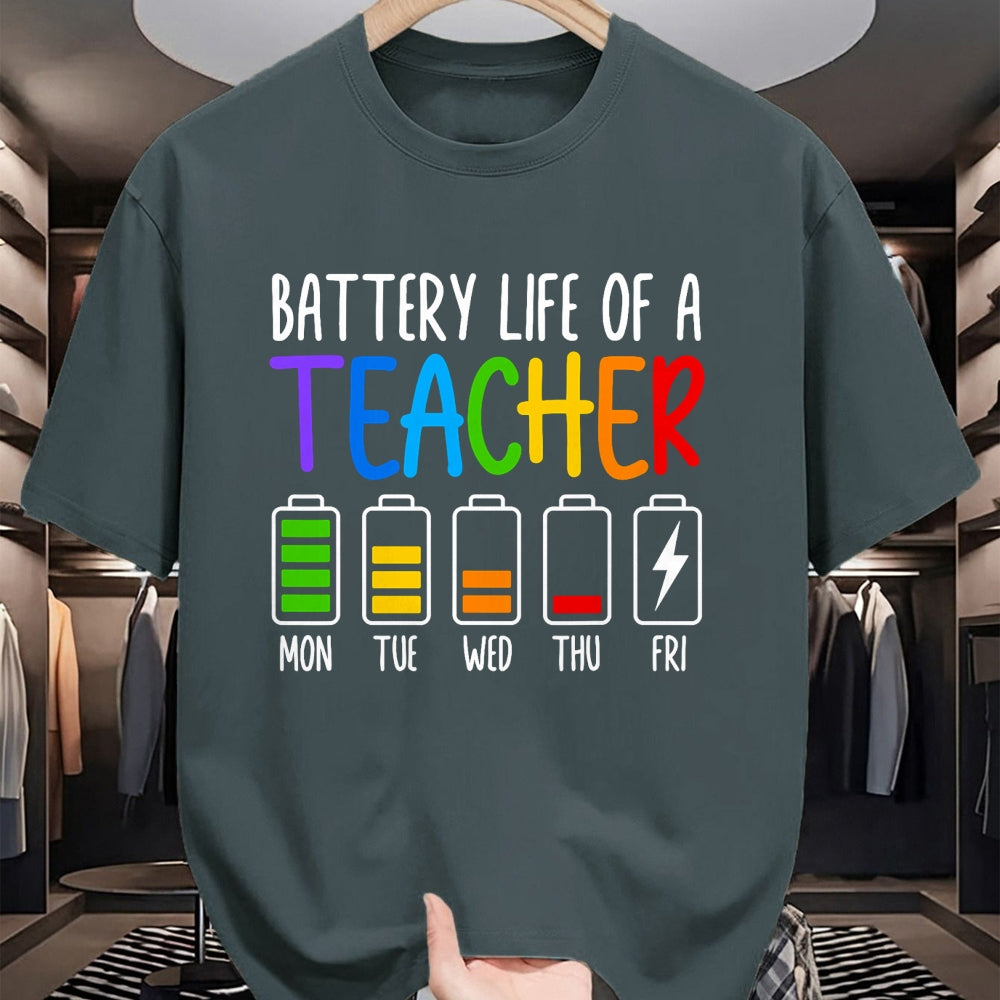 Best Teacher Shirt, Funny Teacher UnisexT-Shirt/Hoodie/Sweatshirt HLT00 - Battery Life of A Teacher Funny School Teacher Appreciation T-Shirt