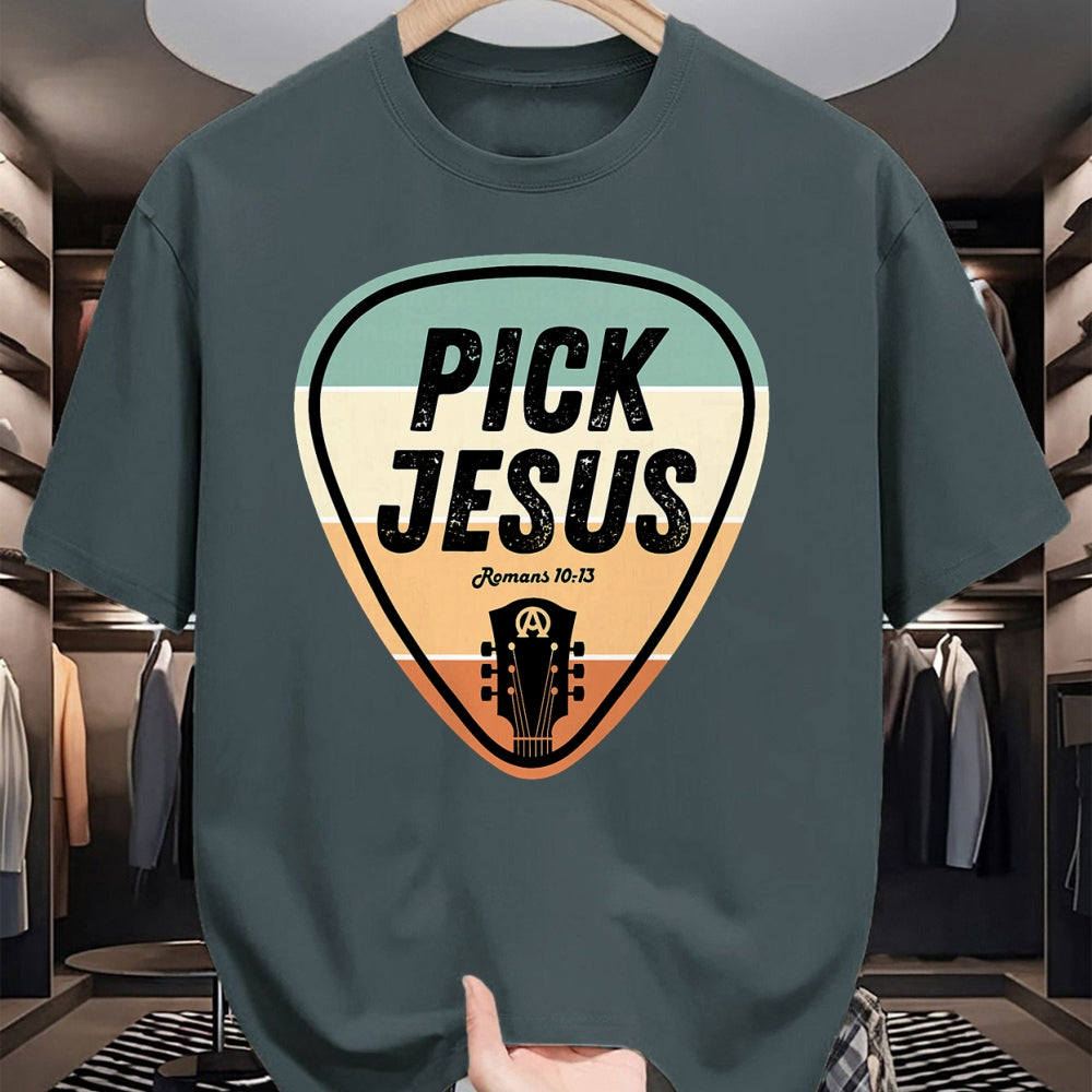Guitar Lover Shirt, Funny Guitar UnisexT-Shirt/Hoodie/Sweatshirt HLT00 - Pick Jesus Shirt Funny Christian Music Guitar Pick Men Women T-Shirt