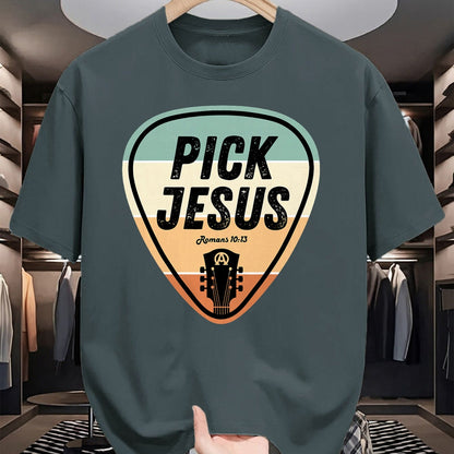 Guitar Lover Shirt, Funny Guitar UnisexT-Shirt/Hoodie/Sweatshirt HLT00 - Pick Jesus Shirt Funny Christian Music Guitar Pick Men Women T-Shirt