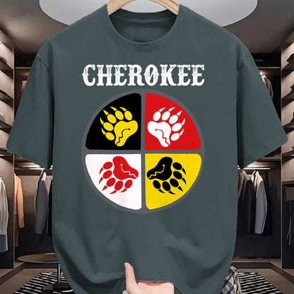 Native American T-Shirts, Vintage Native American Unisex T-Shirt/Hoodie/Sweatshirt HLT00 - Cherokee Tribe Native American Medicine Wheel