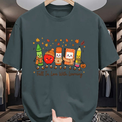 Best Teacher Shirt, Funny Teacher UnisexT-Shirt/Hoodie/Sweatshirt HLT00 - Fall in Love with Learning Teacher Classroom Women Kids T-Shirt