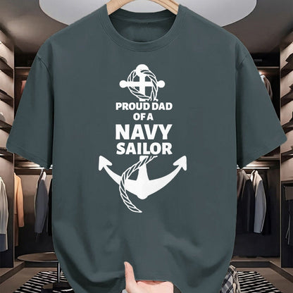 Gift for Dad Shirt, Funny Dad Unisex T-Shirt/Hoodie/Sweatshirt HLT00 – Proud Dad of a Navy Sailor T-Shirt