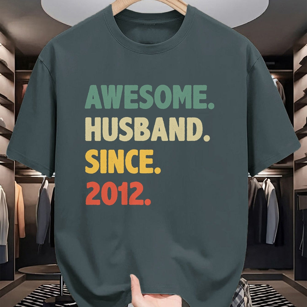 Best Wife Shirt, Wife and Husband Unisex T-Shirt/Hoodie/Sweatshirt HLT00 - 12th Wedding Anniversary Epic Awesome Husband Since 2012 Long Sleeve T-Shirt