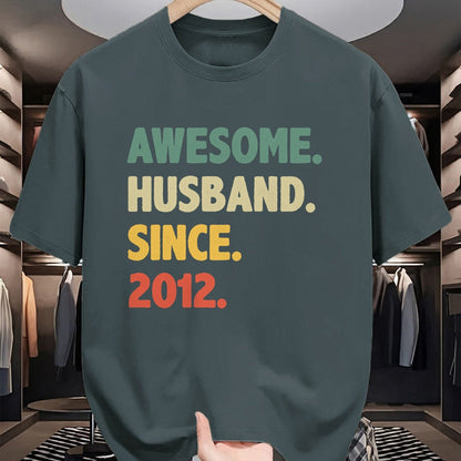 Best Wife Shirt, Wife and Husband Unisex T-Shirt/Hoodie/Sweatshirt HLT00 - 12th Wedding Anniversary Epic Awesome Husband Since 2012 Long Sleeve T-Shirt