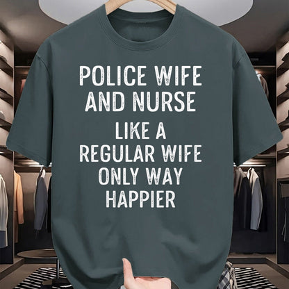 Funny Nurse Shirt, Nurse Unisex T-Shirt/Hoodie/Sweatshirt HLT00 - Police Wife Nurse Life Wife RN Mom T-Shirt