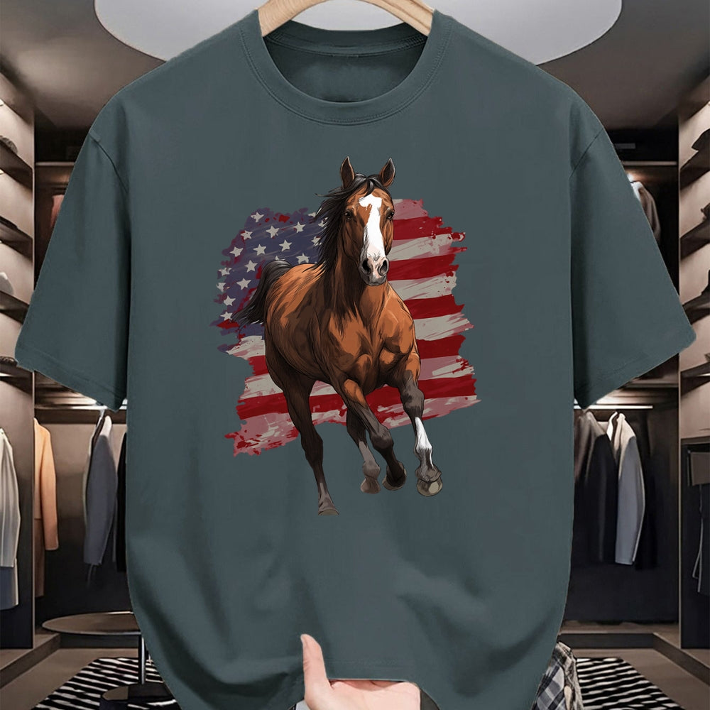 Best Horse Lover Shirt , Funny Horse UnisexT-Shirt/Hoodie/Sweatshirt HLT00 - Horse Equestrian Riding USA Flag US America American Graphic T-Shirt