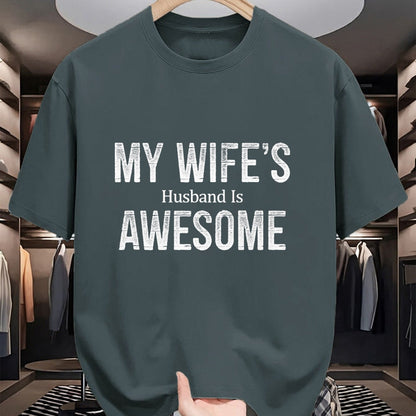 Best Wife Shirt, Wife and Husband Unisex T-Shirt/Hoodie/Sweatshirt HLT00 - My Wife's Husband Is Awesome - Retro Style - T-Shirt