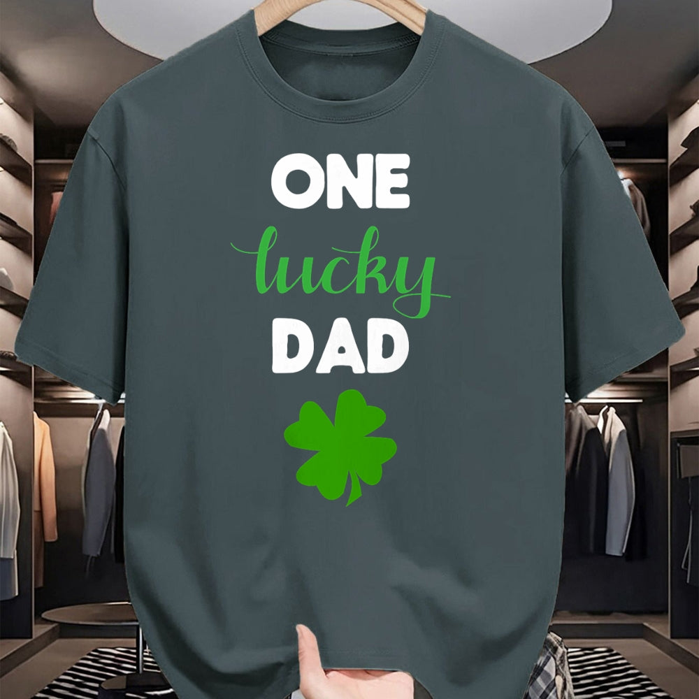 Gift for Dad Shirt, Funny Dad Unisex T-Shirt/Hoodie/Sweatshirt HLT00 – One Lucky Dad Matching Family St. Patrick_s Day T-Shirt