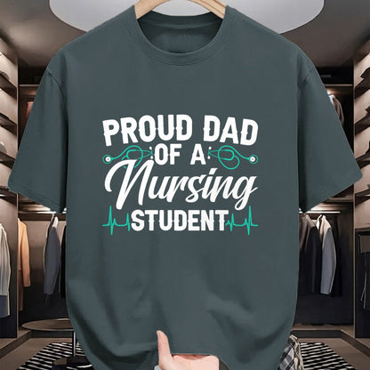 Gift for Dad Shirt, Funny Dad Unisex T-Shirt/Hoodie/Sweatshirt HLT00 – Proud Dad Of A Nursing Student Fathers Day Fatherhood T-Shirt
