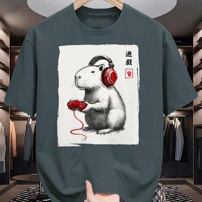 Cute Capybara Shirt, Funny Capybara Unisex T-Shirt/Hoodie/Sweatshirt HLT00 - Gamer Japanese Art Men Women Teens Kids Funny Capybara T-Shirt