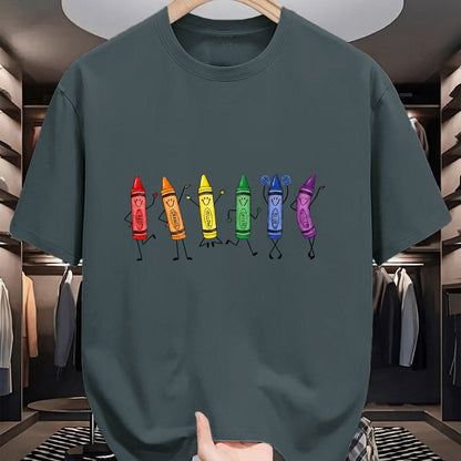 Best Teacher Shirt, Funny Teacher UnisexT-Shirt/Hoodie/Sweatshirt HLT00 - Cute Rainbow Crayons Preschool Teacher Back to School T-Shirt