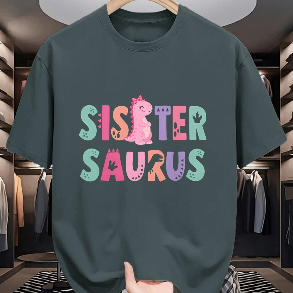 Best Dinosaur Lover Shirt, Funny Dinosaur UnisexT-Shirt/Hoodie/Sweatshirt HLT00 - Sister Saurus Sister Dinosaur Three Rex Birthday Boy Girl T-Shirt