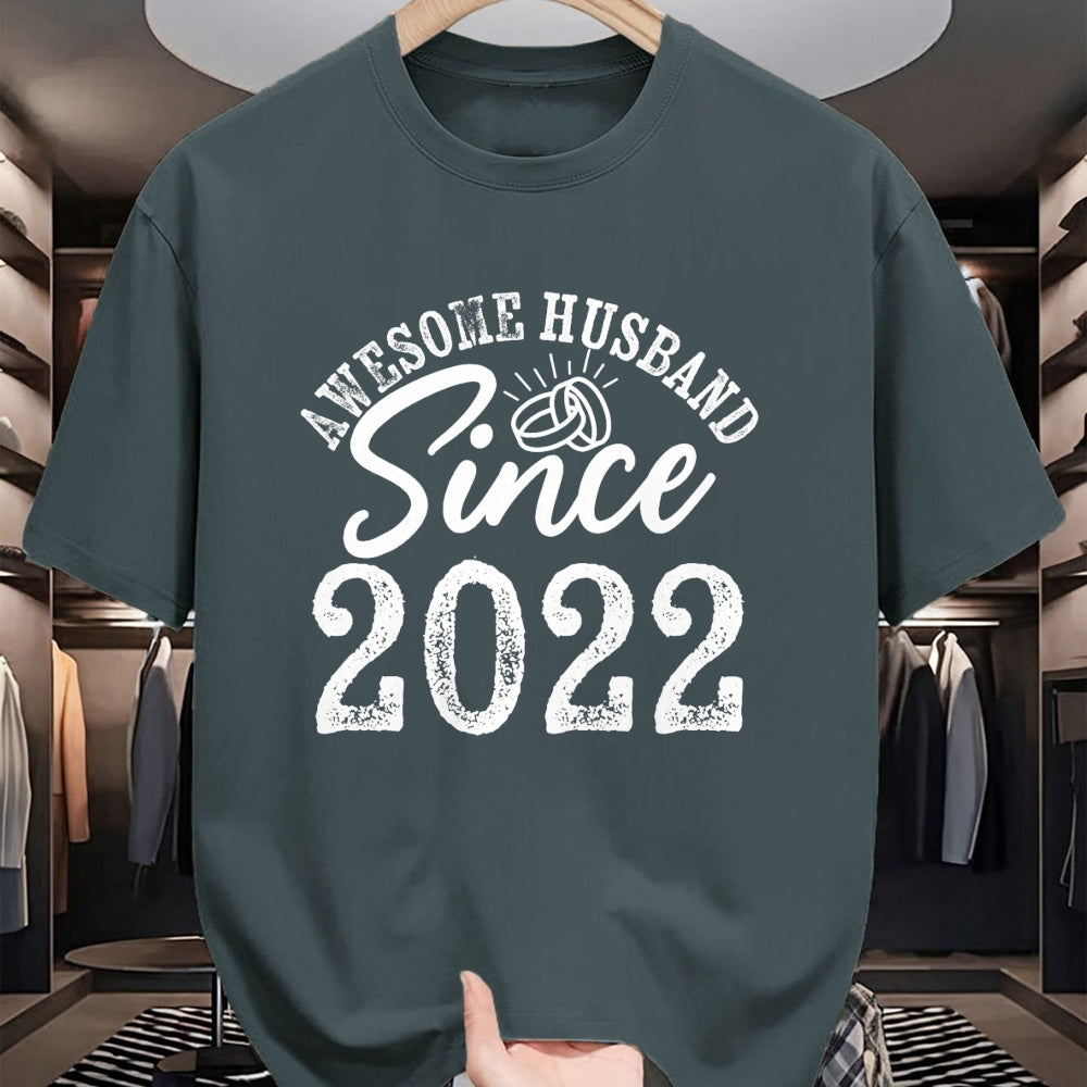 Best Wife Shirt, Wife and Husband Unisex T-Shirt/Hoodie/Sweatshirt HLT00 - Awesome Husband Since 2022 Anniversary From Wife Funny Him T-Shirt