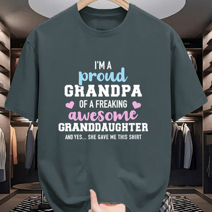 Best Grandpa Shirt, Proud Grandpa Unisex T-Shirt/Hoodie/Sweatshirt HLT00 - Proud grandpa of an awesome granddaughter T-Shirt
