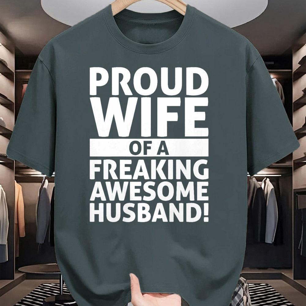 Best Wife Shirt, Wife and Husband Unisex T-Shirt/Hoodie/Sweatshirt HLT00 - Valentines Day - Proud Wife Of A Freaking Awesome Husband T-Shirt