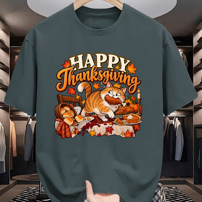 Best Thanksgiving Family Shirt , Funny Thanksgiving UnisexT-Shirt/Hoodie/Sweatshirt HLT00 - Happy Thanksgiving Funny Cute Cat Turkey Dinner Autumn Feast T-Shirt