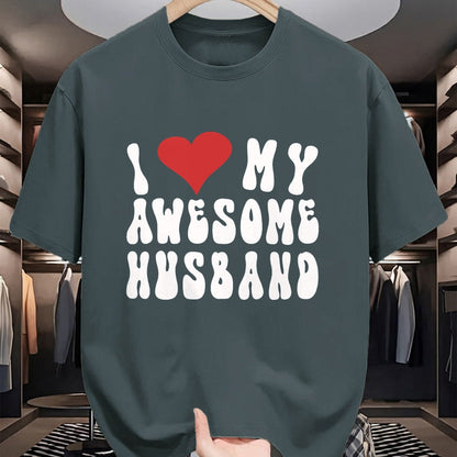 Best Wife Shirt, Wife and Husband Unisex T-Shirt/Hoodie/Sweatshirt HLT00 - I Love My Awesome Husband, Fun I Love My Husband T-Shirt