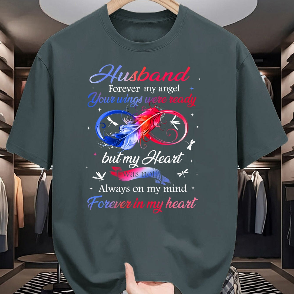 Best Wife Shirt, Wife and Husband Unisex T-Shirt/Hoodie/Sweatshirt HLT00 - Husband Forever my angel Your wings were ready but my Heart T-Shirt