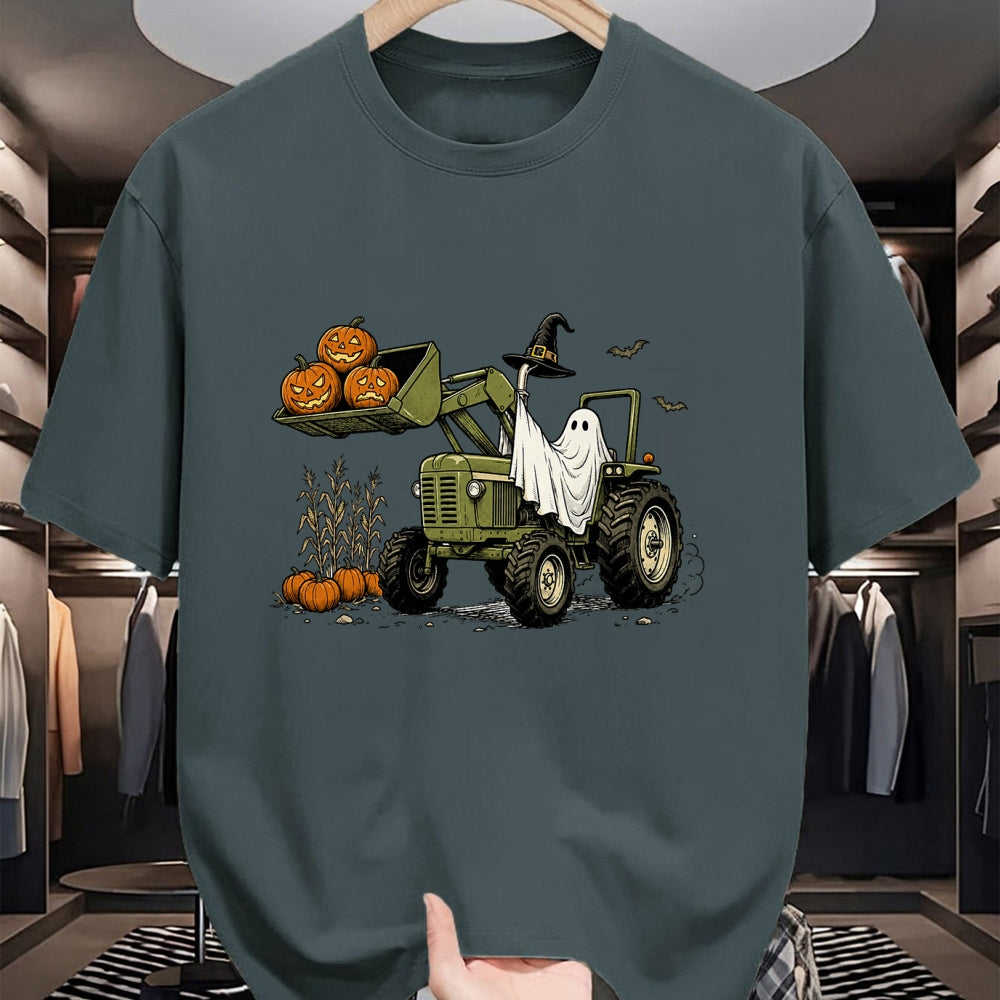 Best Farmer Life Shirt, Funny Farmer UnisexT-Shirt/Hoodie/Sweatshirt HLT00 - Ghost Tractor Pumpkin Halloween Costume Farmer Boys Kids T-Shirt