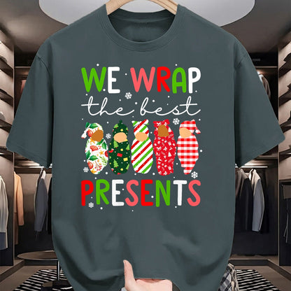 Funny Nurse Shirt, Nurse Unisex T-Shirt/Hoodie/Sweatshirt HLT00 - We Wrap The Best Presents Mother Baby Unit Cute Christmas T-Shirt