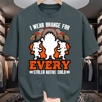 Native American T-Shirts, Vintage Native American Unisex T-Shirt/Hoodie/Sweatshirt HLT00 - Indian Pride Native American Wear Orange For Native Child