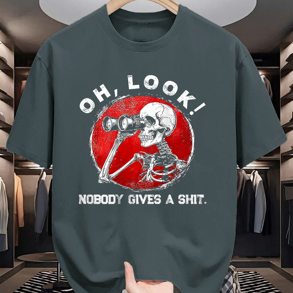 Best Thanksgiving Family Shirt , Funny Thanksgiving UnisexT-Shirt/Hoodie/Sweatshirt HLT00 - Funny Skeleton Oh Look Nobody Gives A Shit Tees T Shirts for Men and Women
