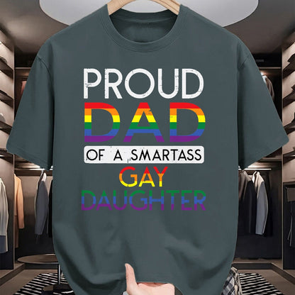 Gift for Dad Shirt, Funny Dad Unisex T-Shirt/Hoodie/Sweatshirt HLT00 – Proud Dad Of A Gay Daughter Straight Ally LGBTQ Pride Month T-Shirt