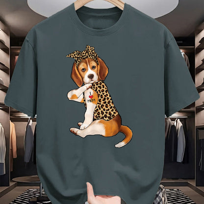 Dog Love Shirt, Dog Lover Gift T-Shirt/Hoodie/Sweatshirt HLT00 - Beagle Dog Lover Tee I Love Mom Tattoo Leopard Mothers Day T-Shirt
