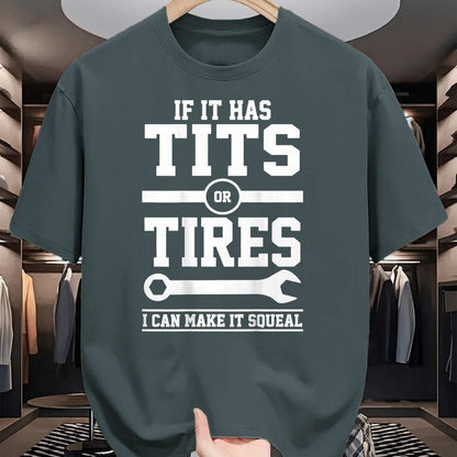Best Mechanic Life Shirt, Funny Mechanic UnisexT-Shirt/Hoodie/Sweatshirt HLT00 - If It Has Tits Or Tires I Can Make It Squeal Mechanic (Back) T-Shirt