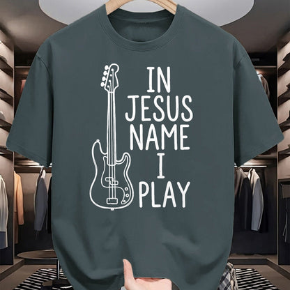 Guitar Lover Shirt, Funny Guitar UnisexT-Shirt/Hoodie/Sweatshirt HLT00 - in Jesus Name I Play Bass Guitars Player Bassist Guitarist T-Shirt