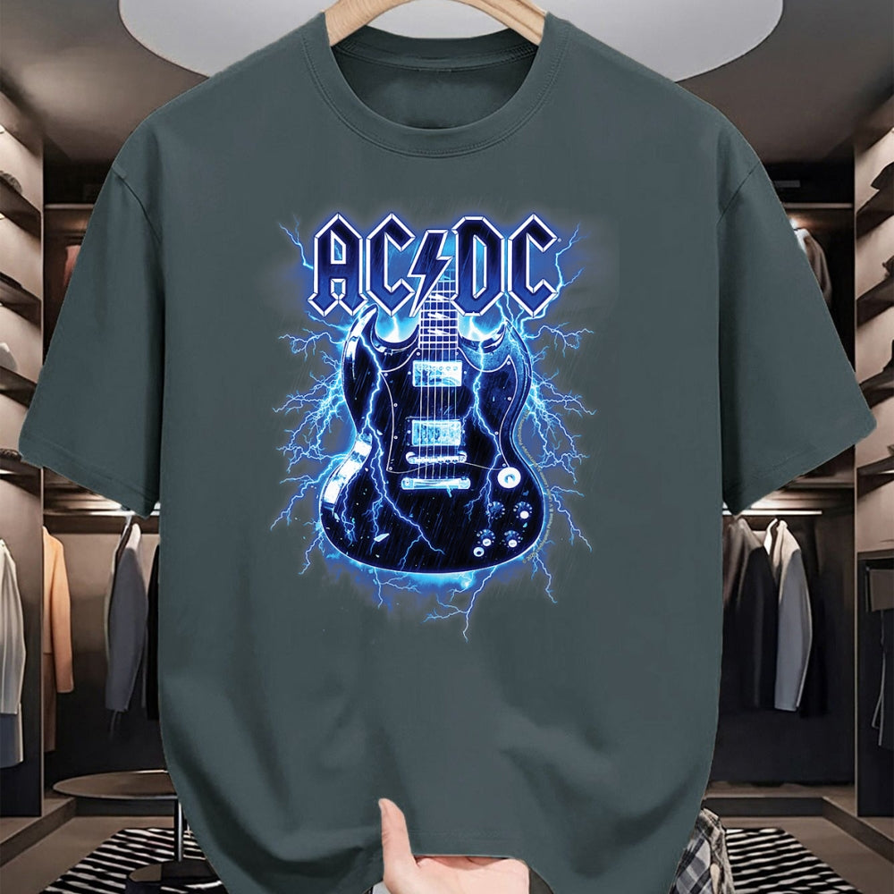 Guitar Lover Shirt, Funny Guitar UnisexT-Shirt/Hoodie/Sweatshirt HLT00 - ACDC - Lightning Guitar T-Shirt