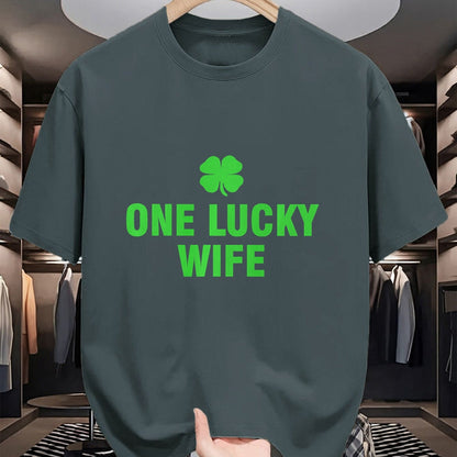 Best Wife Shirt, Wife and Husband Unisex T-Shirt/Hoodie/Sweatshirt HLT00 - Gift for wife T shirt, lucky wife   One Lucky Wife Premium T-Shirt (1)