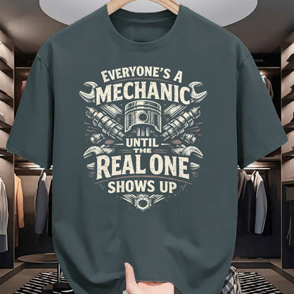 Best Mechanic Life Shirt, Funny Mechanic UnisexT-Shirt/Hoodie/Sweatshirt HLT00 - Everyones A Mechanic Until The Real One Shows Up Retro Man T-Shirt