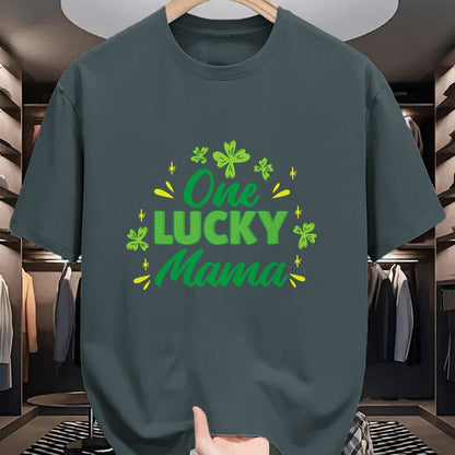 Gift for Mom Shirt, Funny Mom Unisex T-Shirt/Hoodie/Sweatshirt HLT00 - One Lucky Mama, St Patrick_s Day Mom T-Shirt