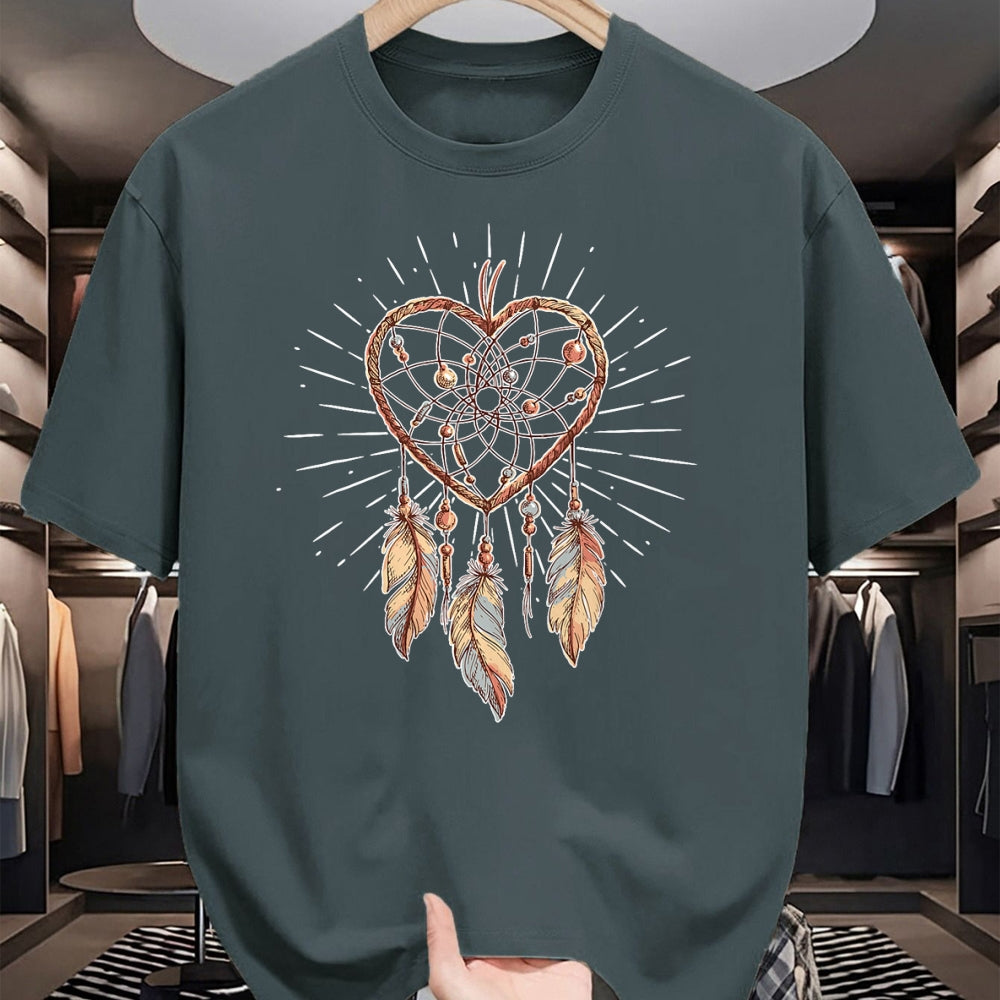 Native American T-Shirts, Vintage Native American Unisex T-Shirt/Hoodie/Sweatshirt HLT00 - Boho Native American Gift Heart Dreamcatcher