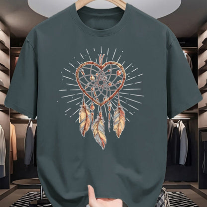 Native American T-Shirts, Vintage Native American Unisex T-Shirt/Hoodie/Sweatshirt HLT00 - Boho Native American Gift Heart Dreamcatcher