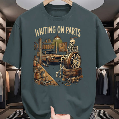 Best Mechanic Life Shirt, Funny Mechanic UnisexT-Shirt/Hoodie/Sweatshirt HLT00 - Waiting On Parts Funny Skeleton Auto Mechanic Car Garage T-Shirt