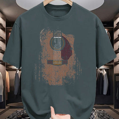 Guitar Lover Shirt, Funny Guitar UnisexT-Shirt/Hoodie/Sweatshirt HLT00 - Distressed Acoustic Guitar Vintage Player Rock & Roll Music T-Shirt, Men, Black, 3X-Large