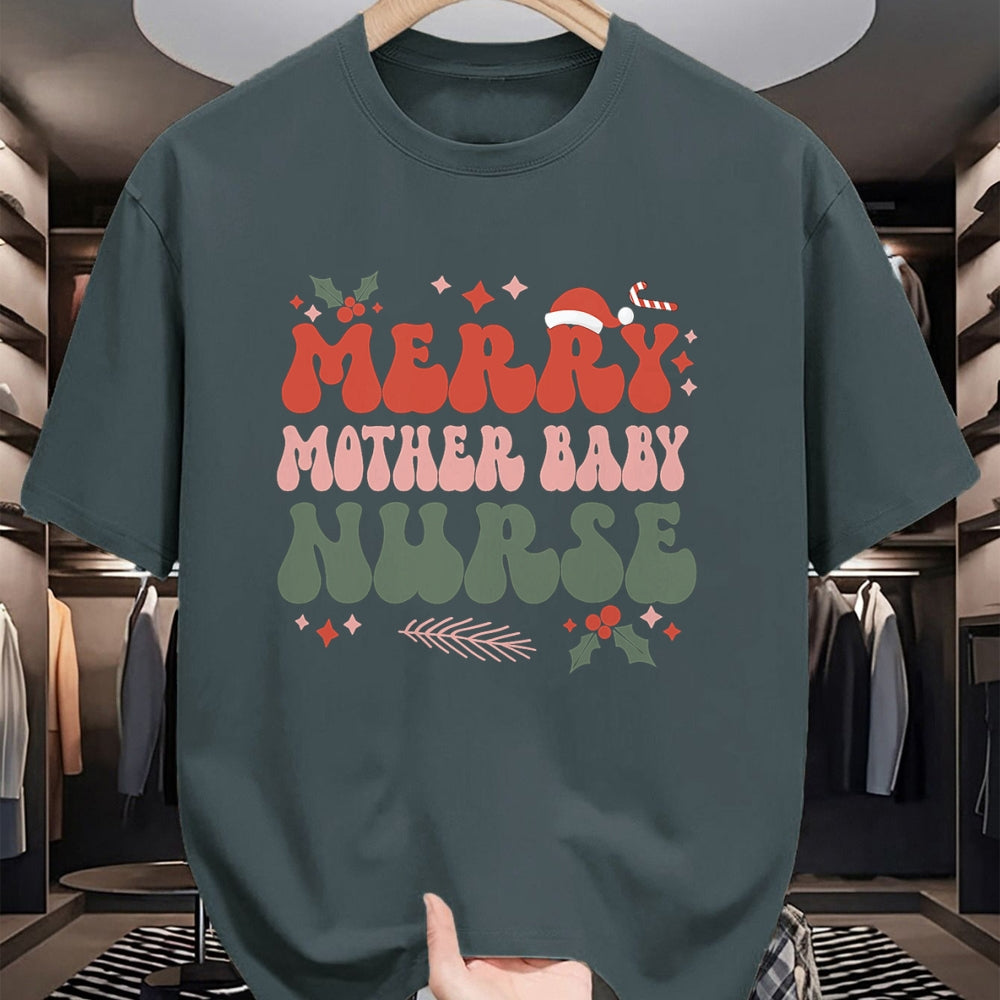 Funny Nurse Shirt, Nurse Unisex T-Shirt/Hoodie/Sweatshirt HLT00 - Merry Mother Baby Nurse Christmas Postpartum Nurse Xmas T-Shirt