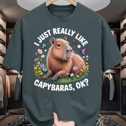 Cute Capybara Shirt, Funny Capybara Unisex T-Shirt/Hoodie/Sweatshirt HLT00 - Funny Capybara Art for Men Women Kids Capy Rodent Capybara T-Shirt