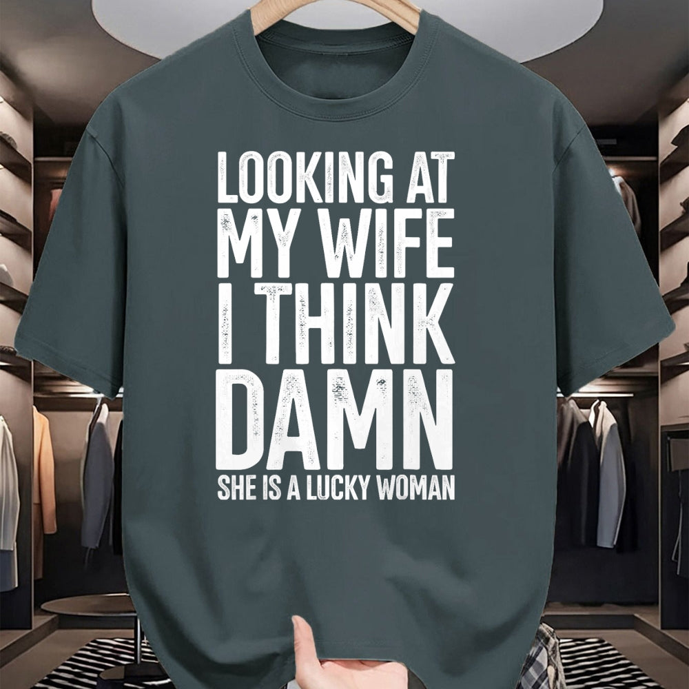 Best Wife Shirt, Wife and Husband Unisex T-Shirt/Hoodie/Sweatshirt HLT00 - Gift for wife T shirt, lucky wife   My Wife Is A Lucky Woman Wife Themed Gift Husbands Gift T-Shirt