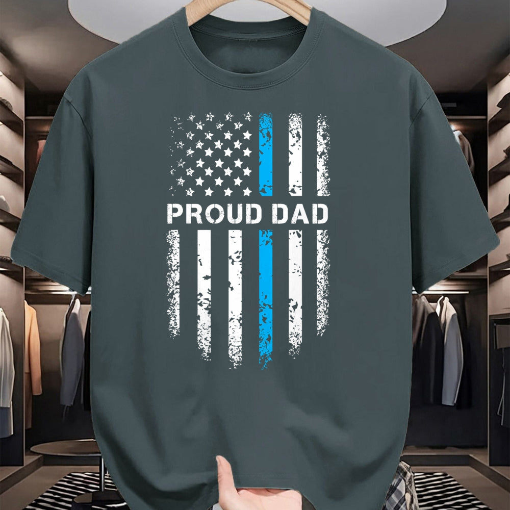 Gift for Dad Shirt, Funny Dad Unisex T-Shirt/Hoodie/Sweatshirt HLT00 – Proud Dad Patriotic Law Enforcement Supporter Police Officer T-Shirt